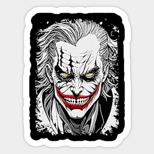 Mirthful Madness: A Joker Sketch Sticker